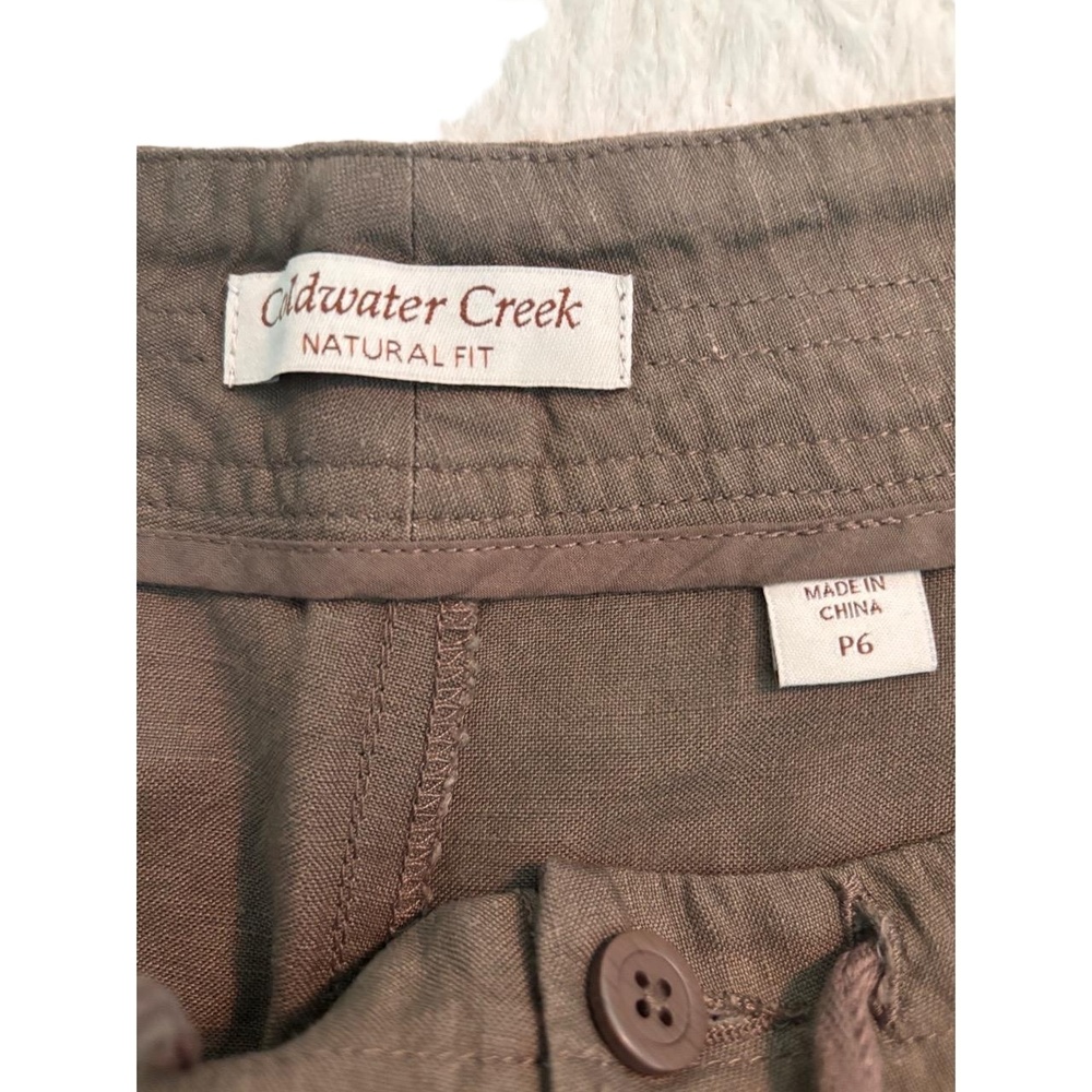 Coldwater Creek Capri Womens Size P6 Brown Linen Rayon Drawstring Casual Relaxed - Picture 12 of 12